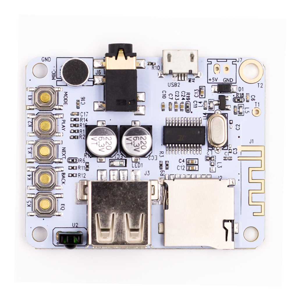 Плата аудиоприёмника c пультом Bluetooth AUX, MP3, батарейка в комплекте